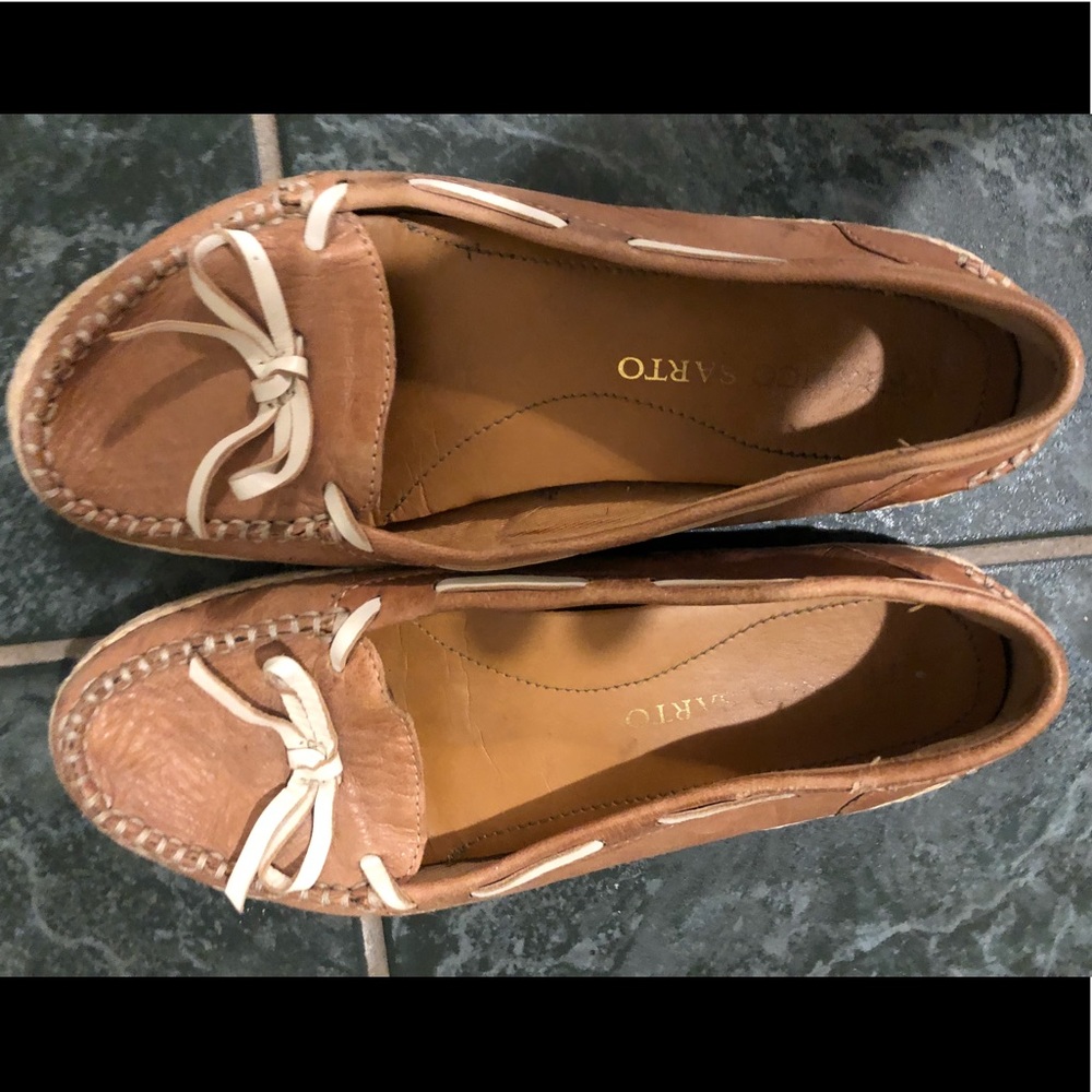 Franco Sarto leather espadrille loafer boat shoe 7